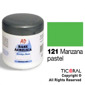 BASE ACRILICA AD 121 MANZANA PASTEL 200ML X 3 UNIDADES